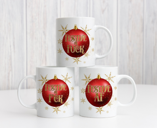 Festive as F**k  Christmas Mug