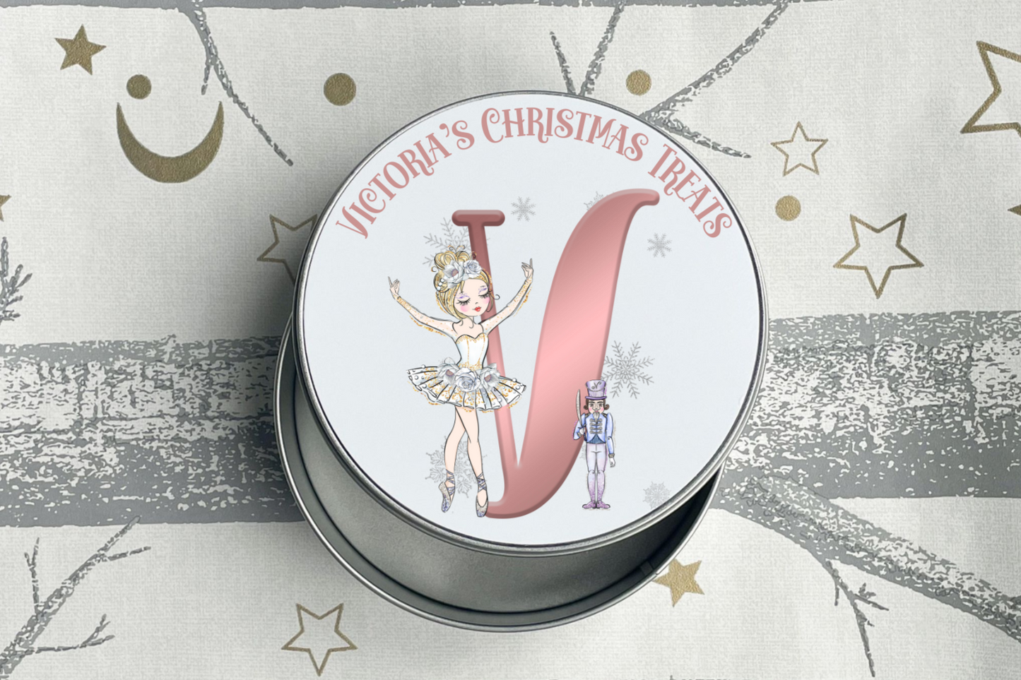 Personalised Sugarplum Fairy Christmas Treat Tin