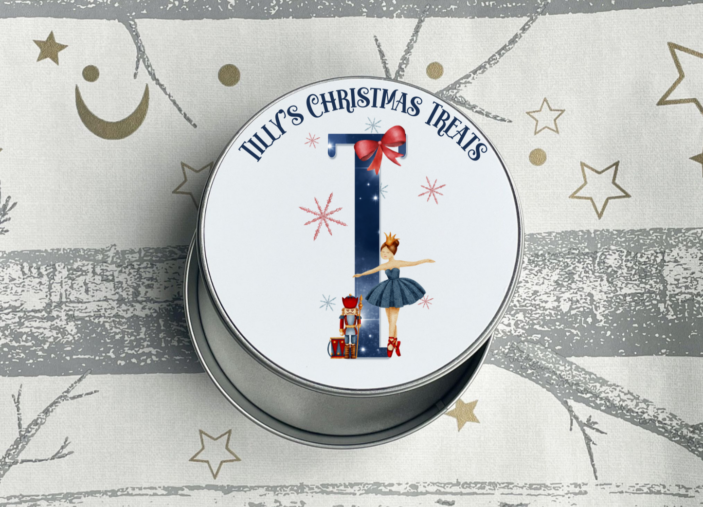 Personalised Sugarplum Fairy Christmas Treat Tin