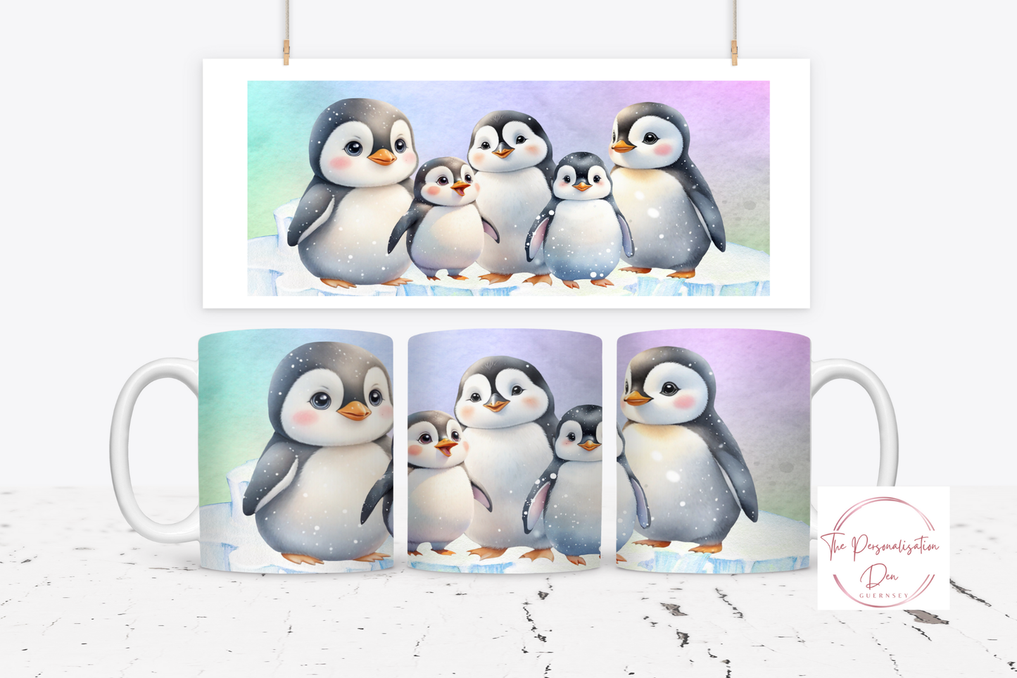 Colourful Sky Penguin Mug