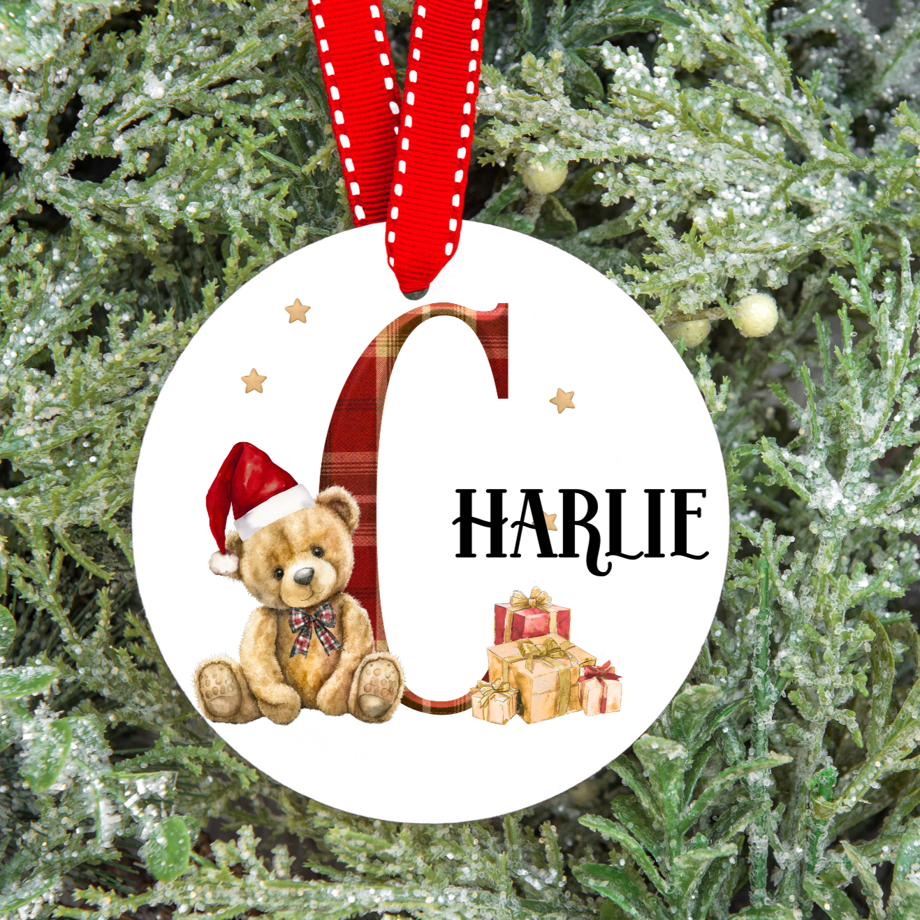 Personalised Teddy Christmas Tree Decoration