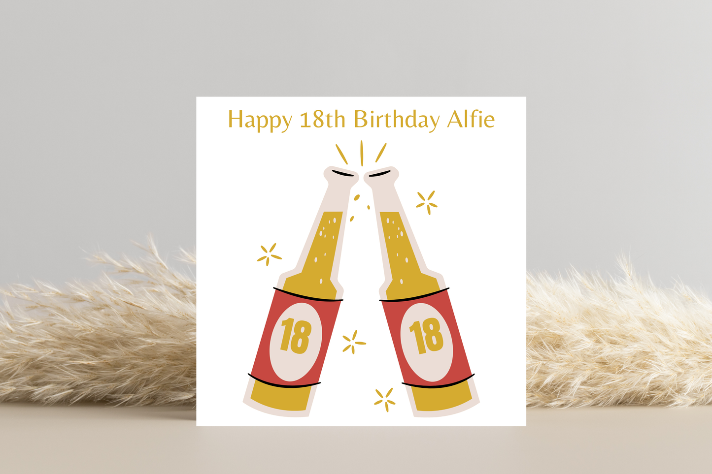 Personalised Cheers! Beer bottle Birthday Card