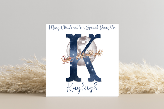 Personalised Midnight Santa Christmas Card