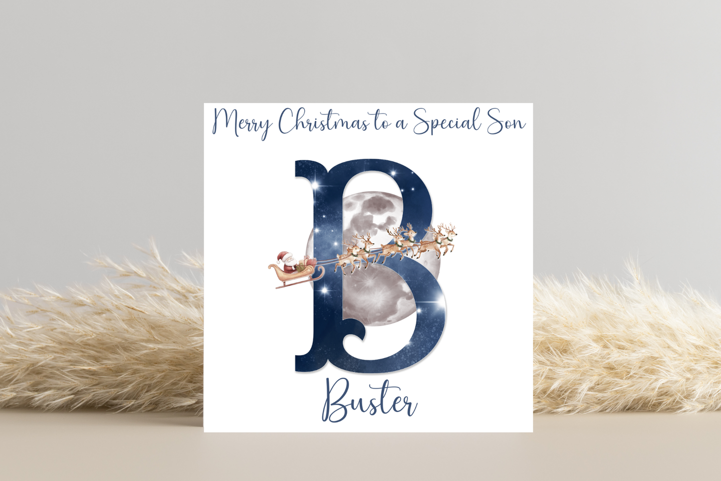 Personalised Midnight Santa Christmas Card