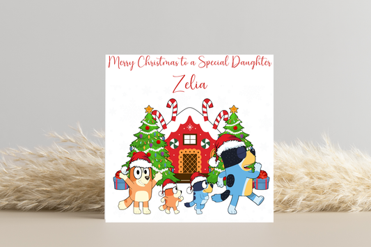 Personalised Bluey Christmas Card