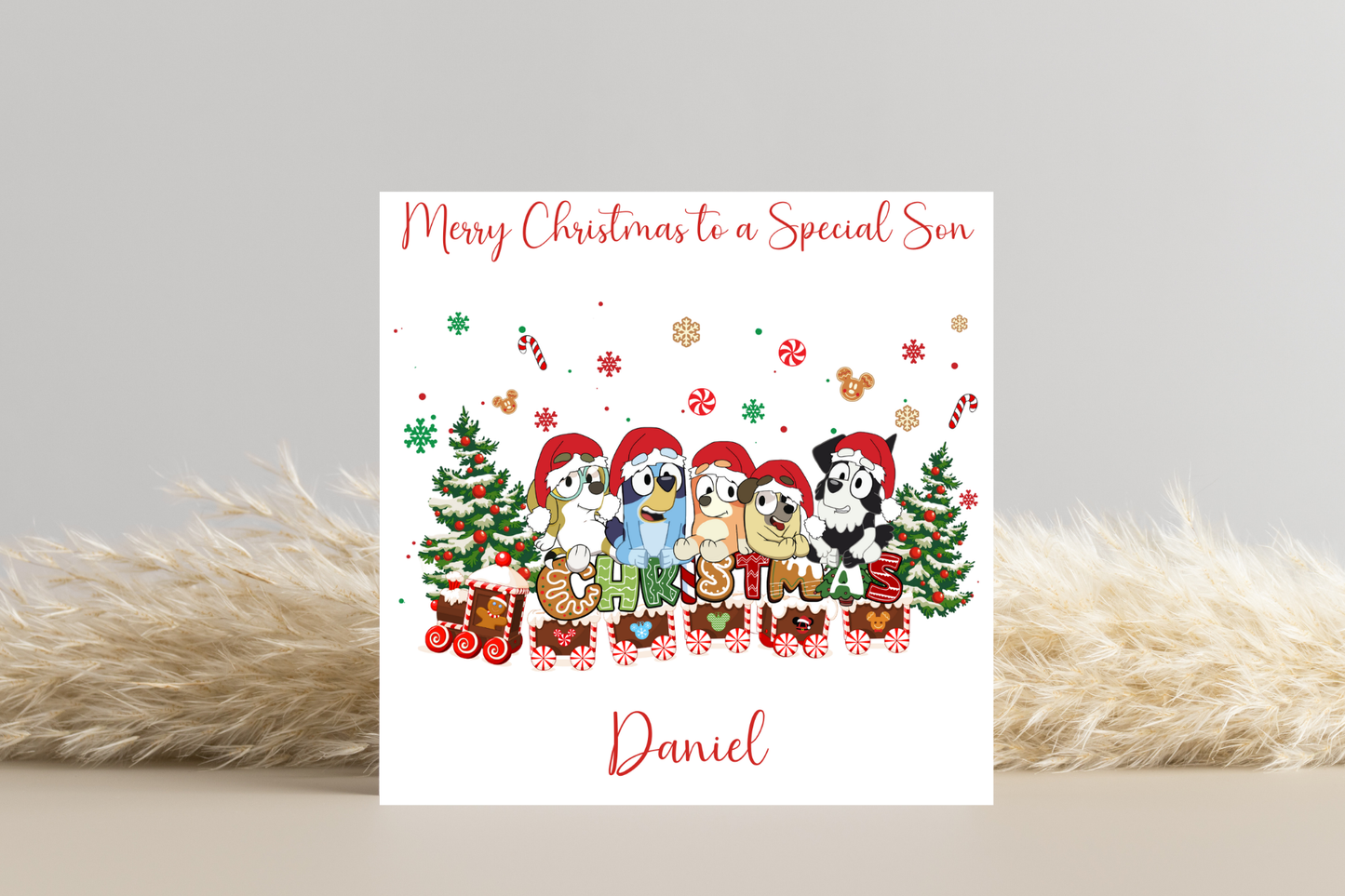 Personalised Bluey Christmas Card