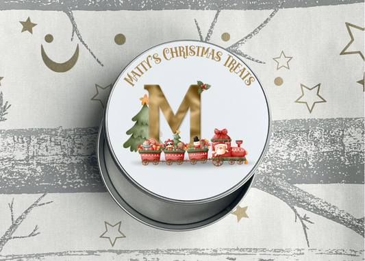 Personalised Christmas Train Treats Tin