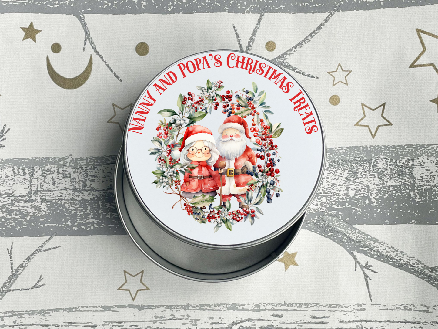 Personalised Santa Christmas Treats Tin