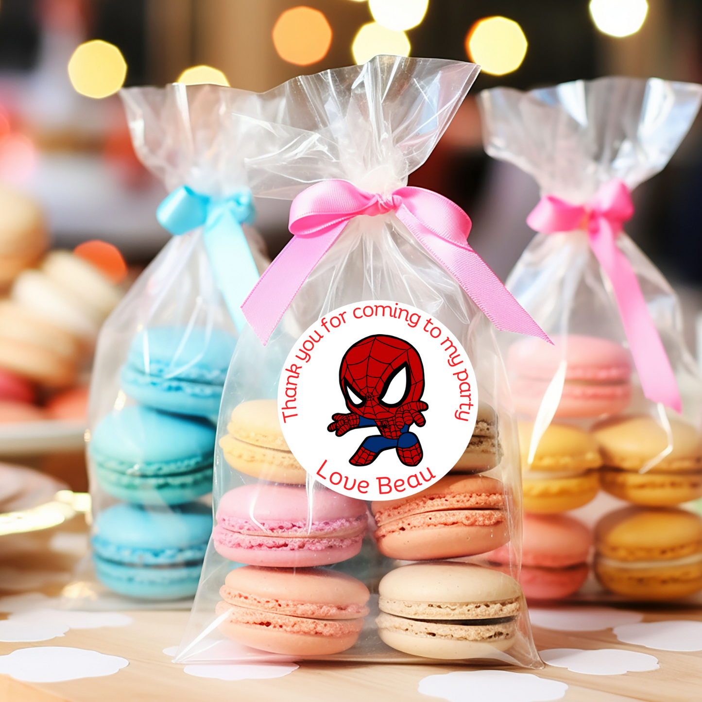 20 X Spidey and friends Thank You For Coming To My Party Stickers: Personalise Your Party Favours!