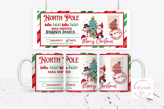 Personalised North Pole Nice List Mug