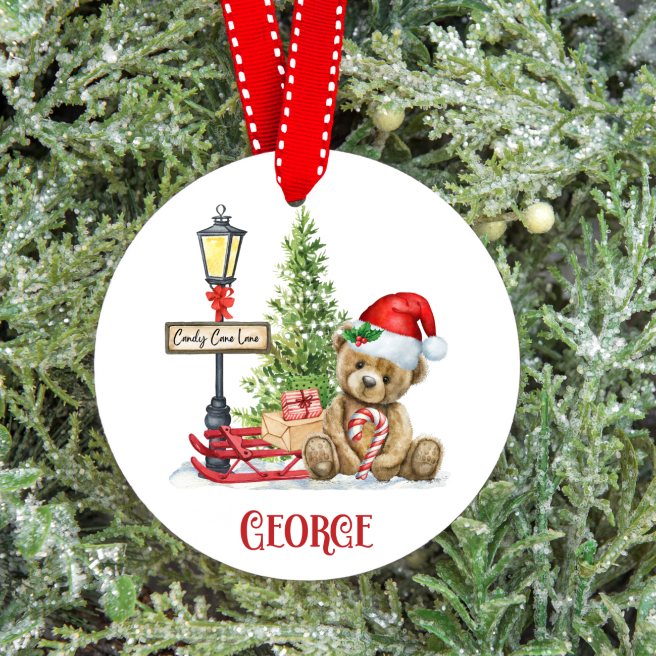 Personalised Teddy Christmas Tree Decoration