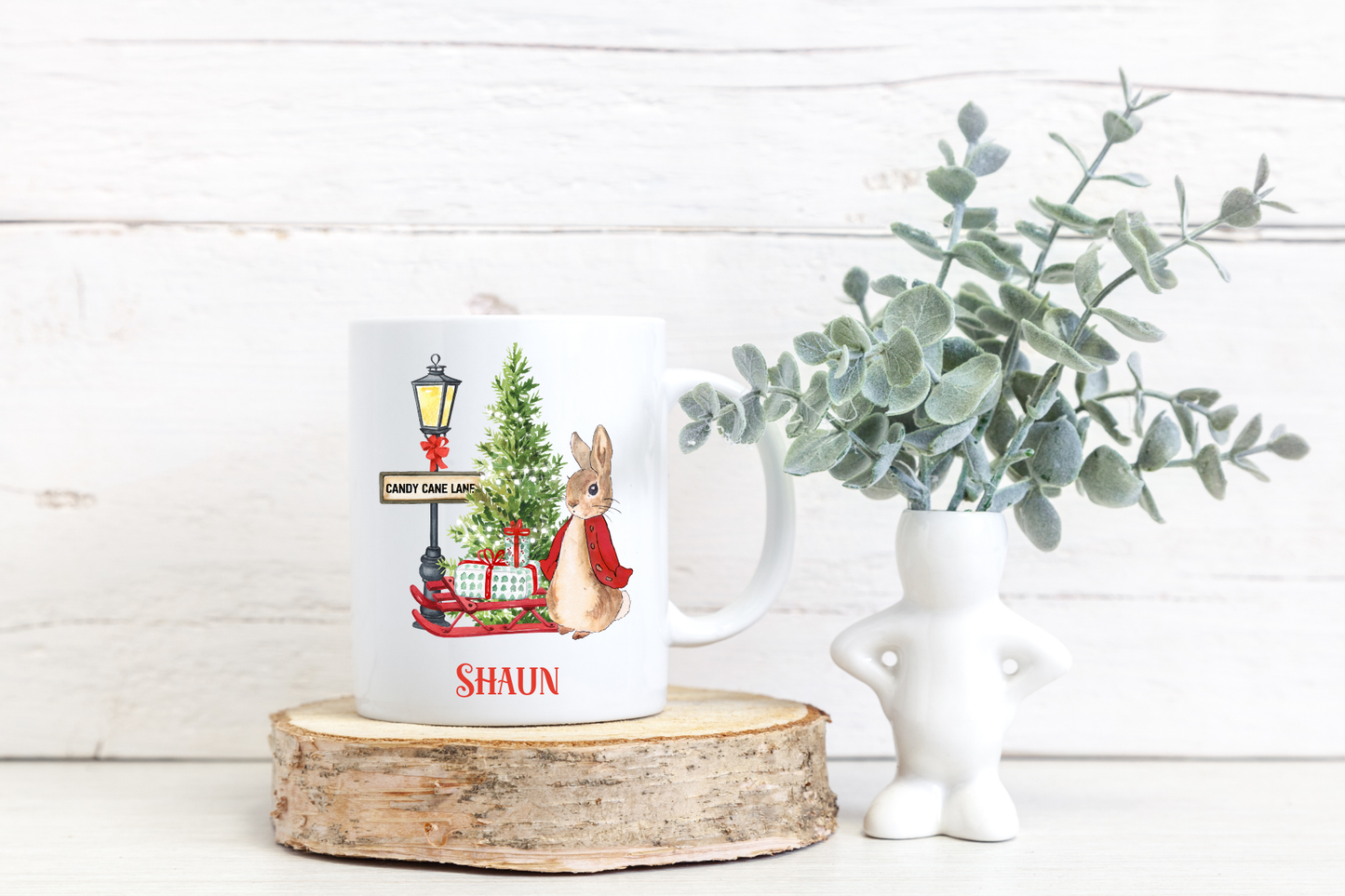 Personalised Peter Rabbit Christmas Mug