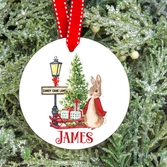 Personalised Peter Rabbit Christmas Tree Decoration