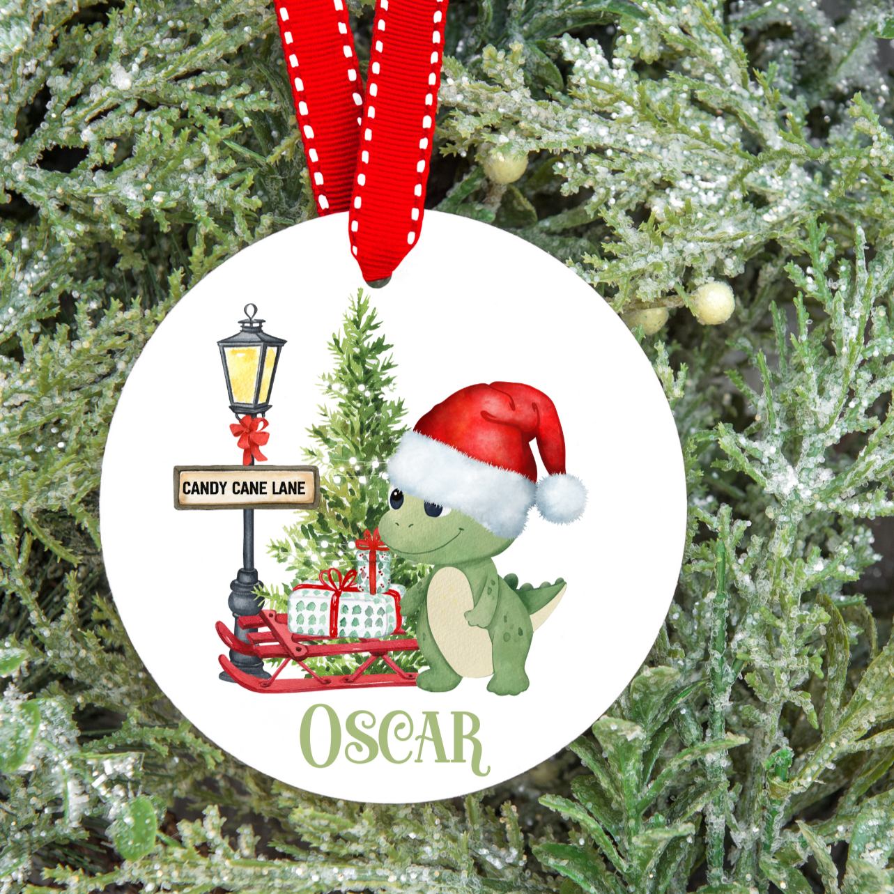 Personalised Dinosaur Christmas Tree Decoration