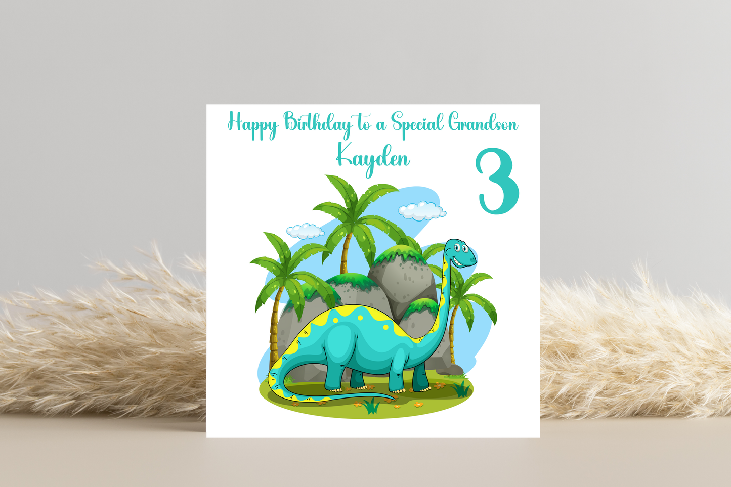 Personalised Dinosaur Birthday Card