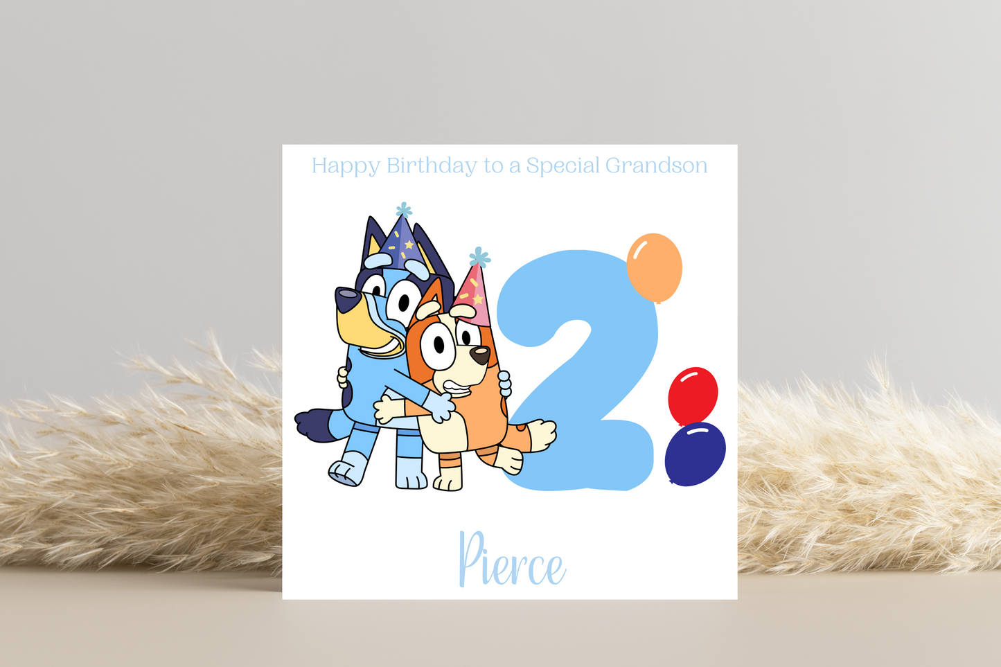 Personalised Bluey Number 1-5 Birthday Card