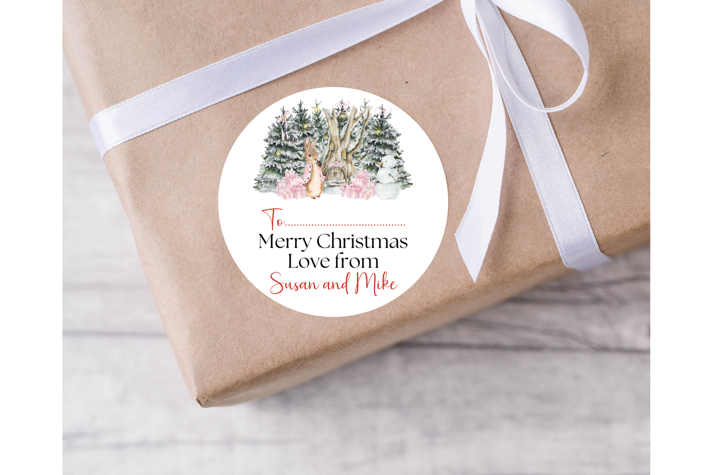 Personalised Peter Rabbit Christmas Present Labels - 12 per sheet