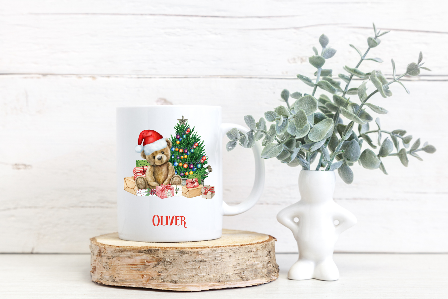 Personalised Teddy Bear Christmas Mug