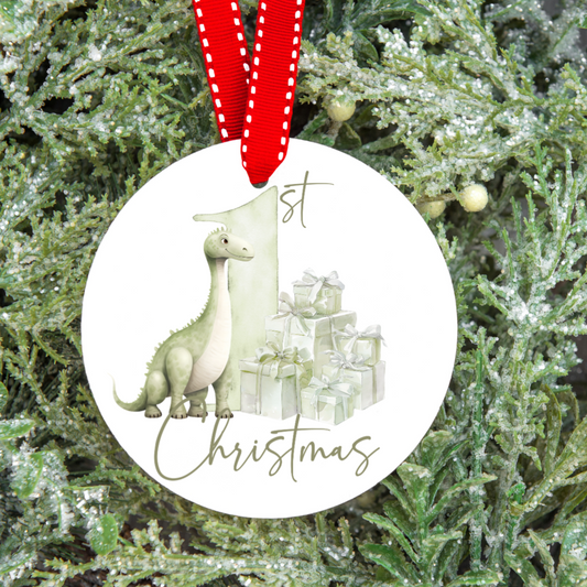 Bunny or Dinosaur 1st Christmas Bauble