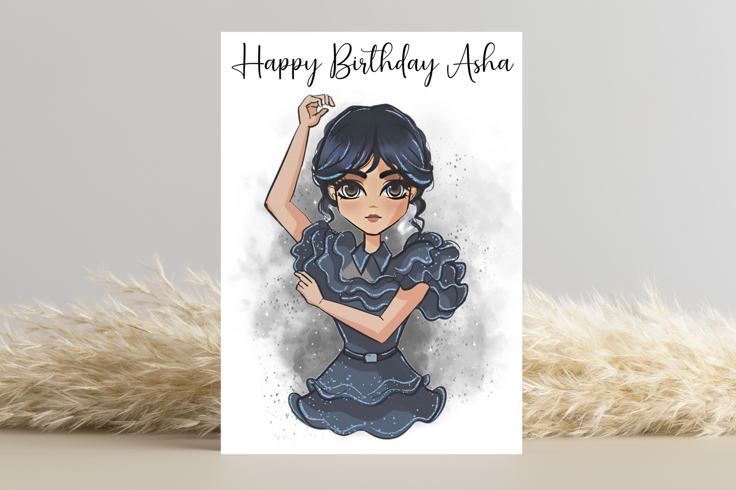 Personalised Wednesday Addams Birthday Card