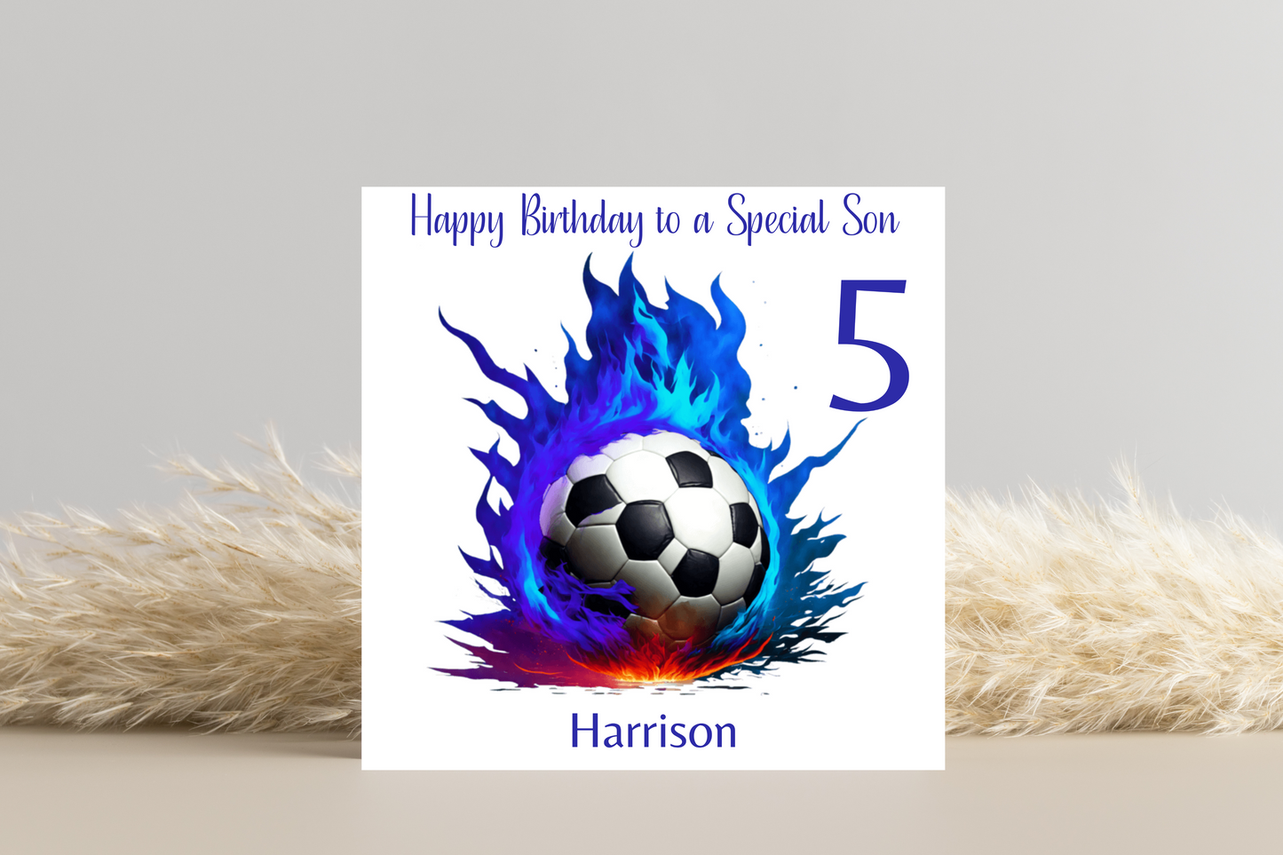 Personalised Football Flame Birthday Card