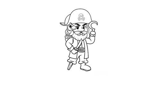 Pirate Colouring Card