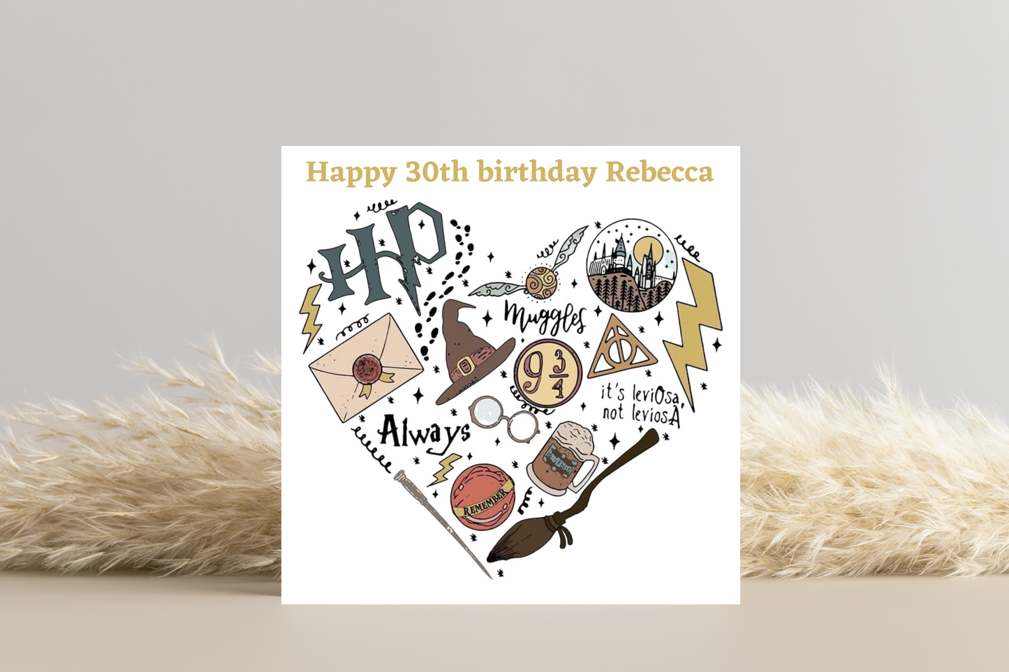 Personalised Harry Potter Birthday Card | Unique Design | Heart Shape