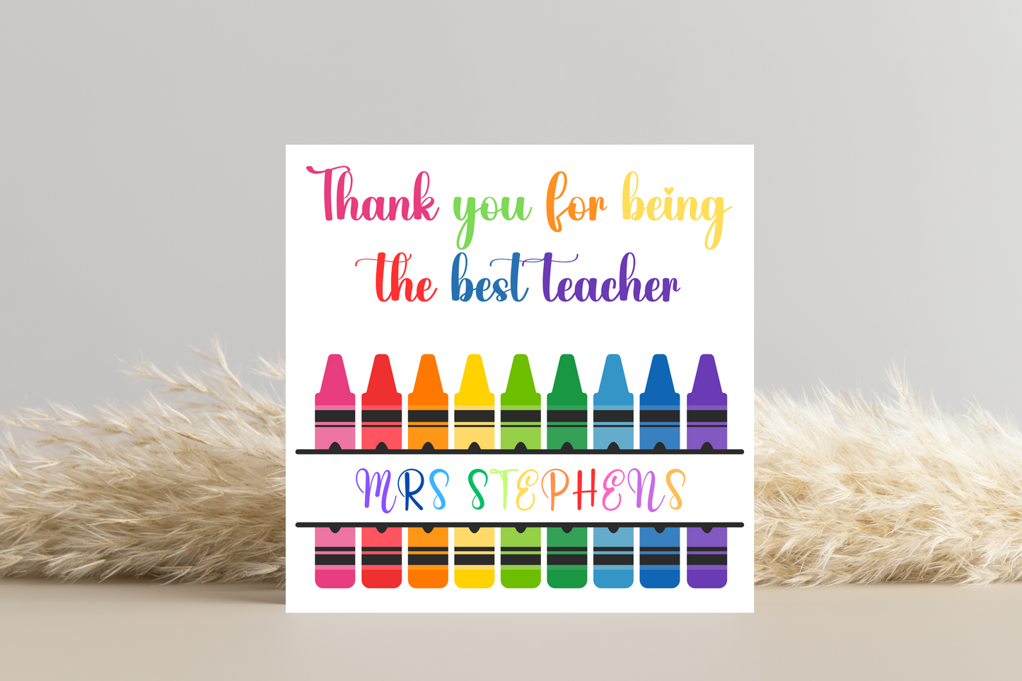 Personalised Thank You Teacher End of Year Card - Bright Designs