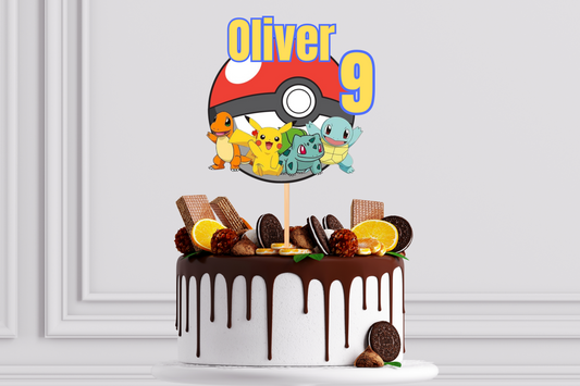 Personalised Pokemon Cake Topper