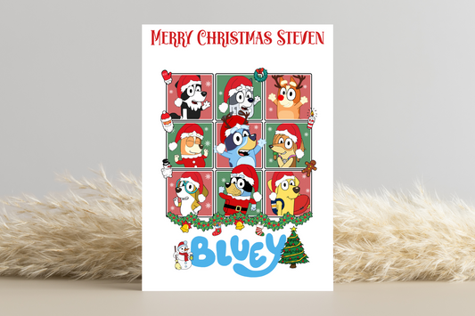 Personalised Bluey Christmas Card