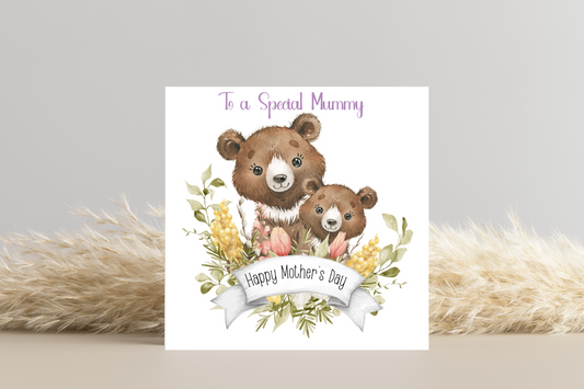 Mother Bear and her Cub Mother's Day Card