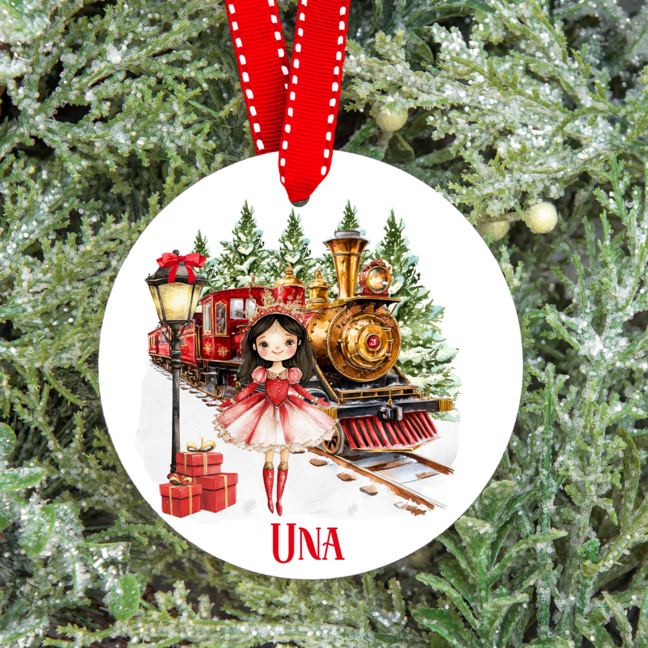 Personalised Sugarplum Fairy Express Train Christmas Tree Decoration