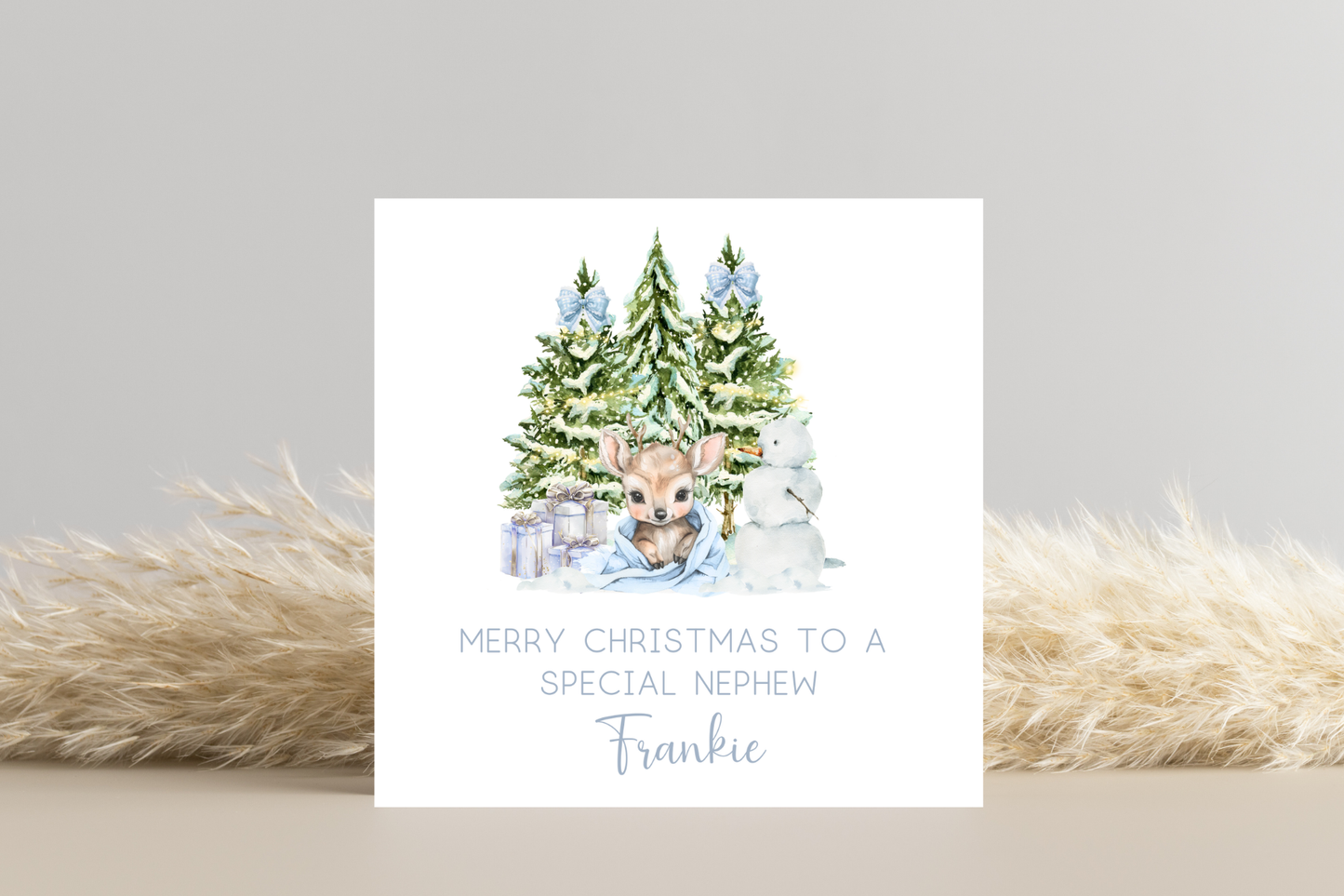 Personalised Baby Reindeer Christmas Card