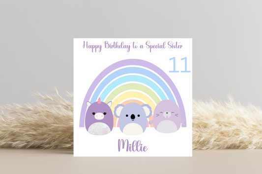 Personalised Squishmallow Birthday Card