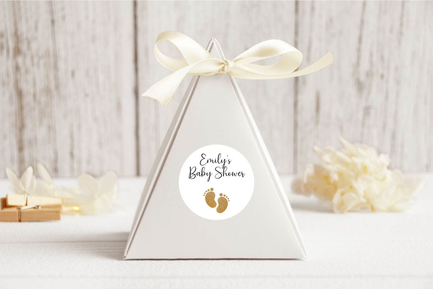 20 X Personalised Baby Shower Favour Stickers