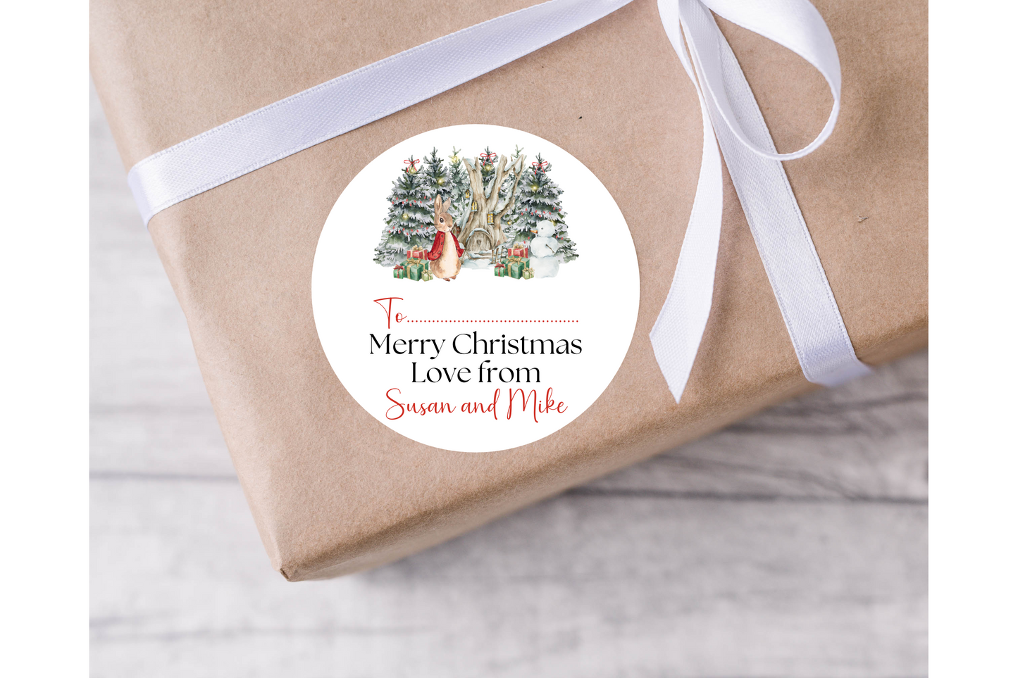 Personalised Peter Rabbit Christmas Present Labels - 12 per sheet