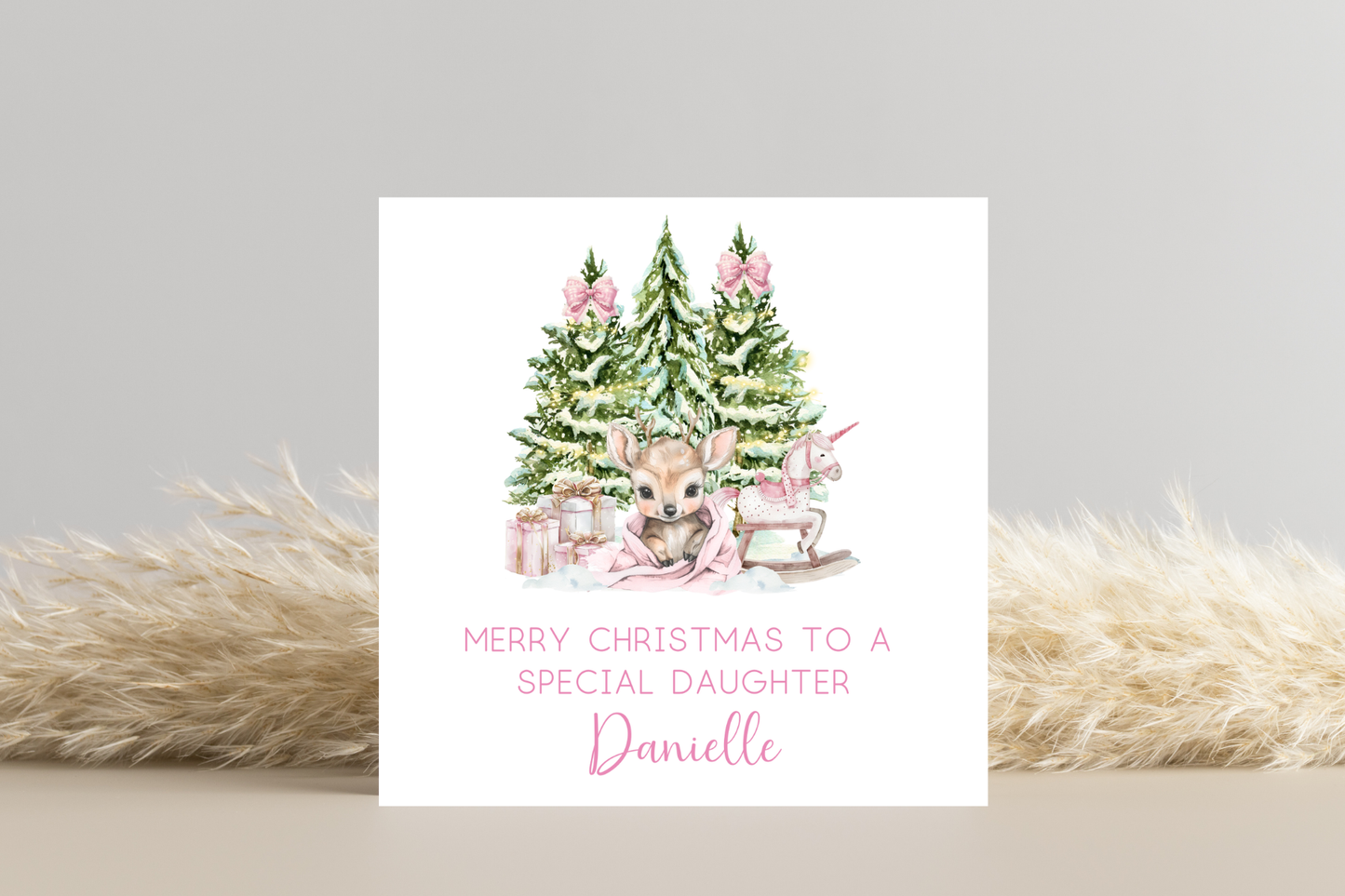 Personalised Baby Reindeer Christmas Card