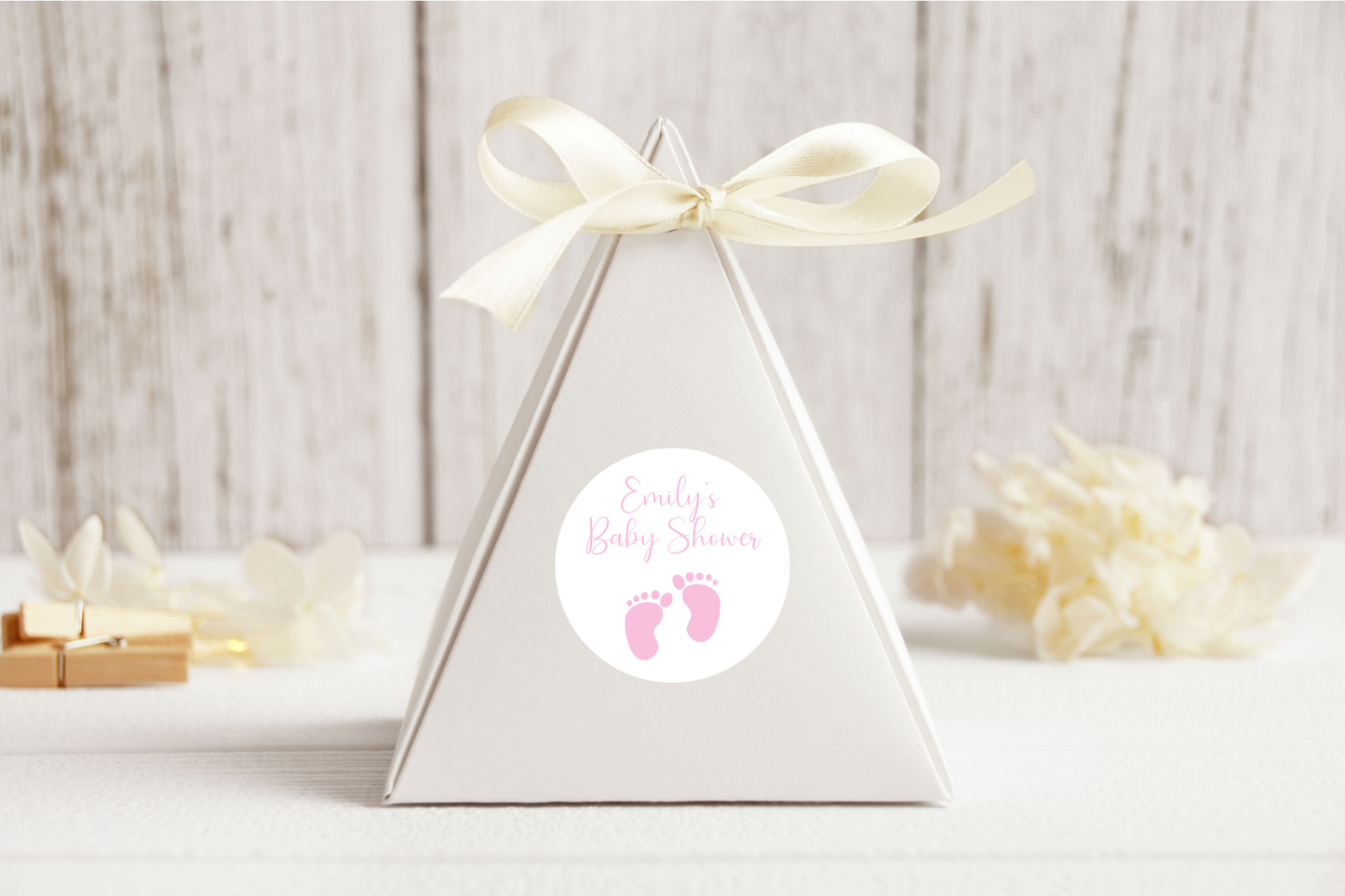 20 X Personalised Baby Shower Favour Stickers