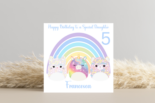 Personalised Squishmallow Birthday Card