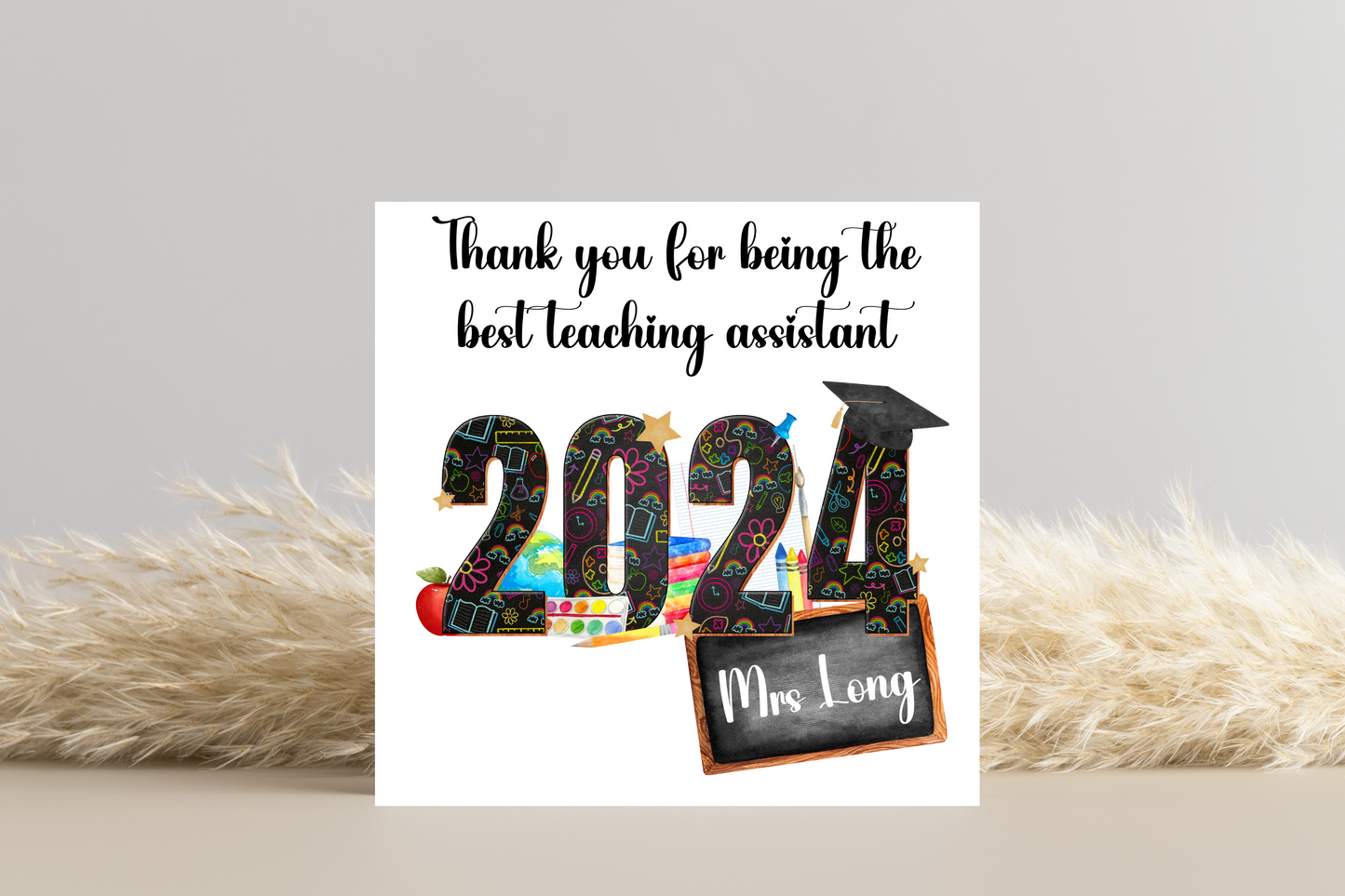 Personalised Thank you for being the best teacher 2024 End of Year Card