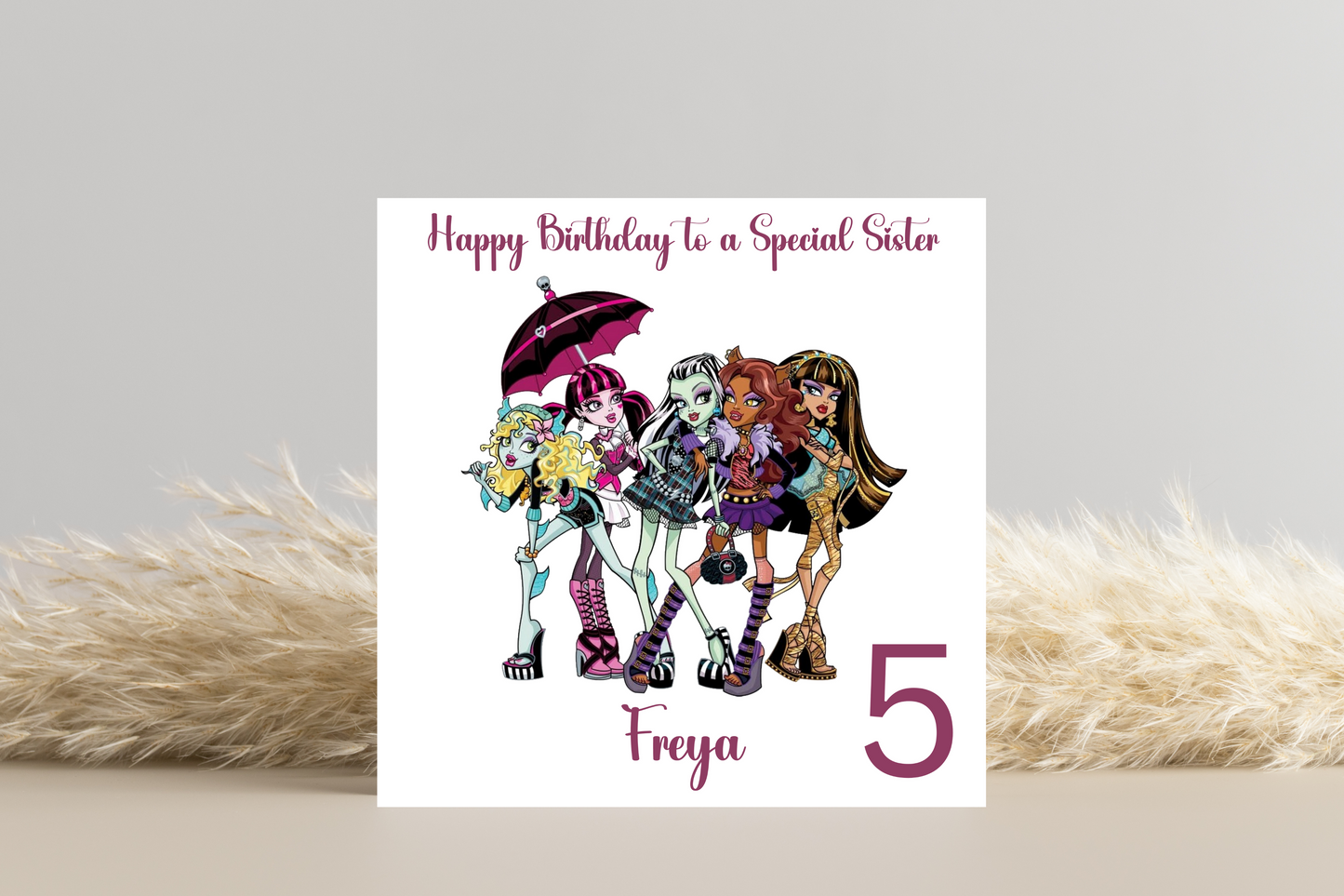 Personalised Monster High Birthday Card