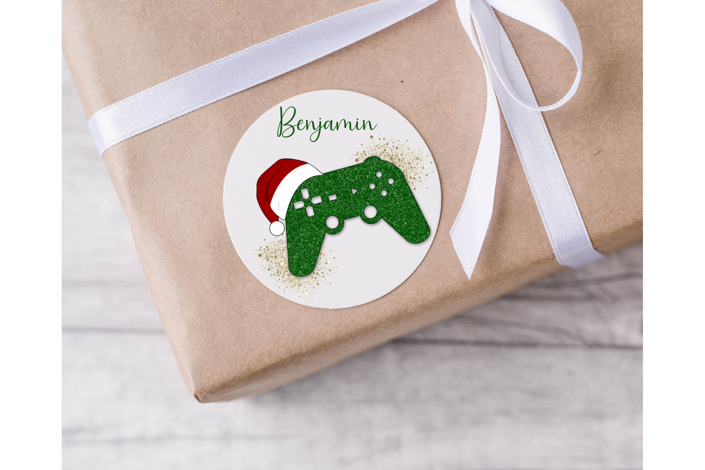 Personalised Christmas Gaming Controller Christmas Present Labels - 12 per sheet