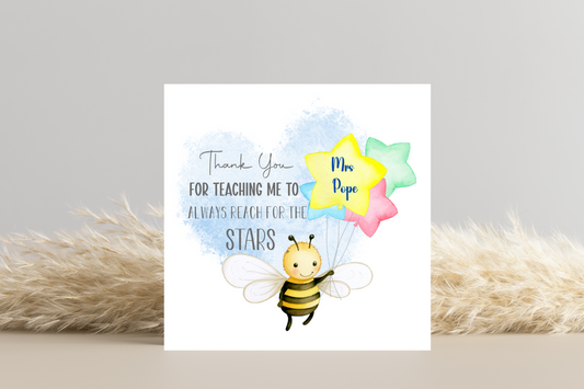 Personalised Thank You Teacher End of Year Card