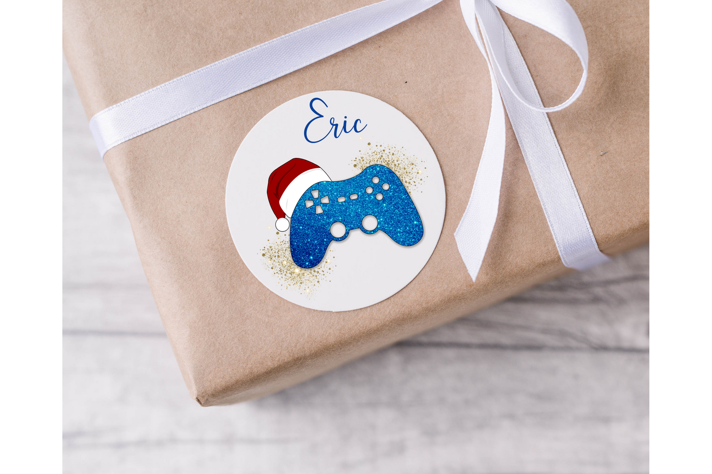 Personalised Christmas Gaming Controller Christmas Present Labels - 12 per sheet