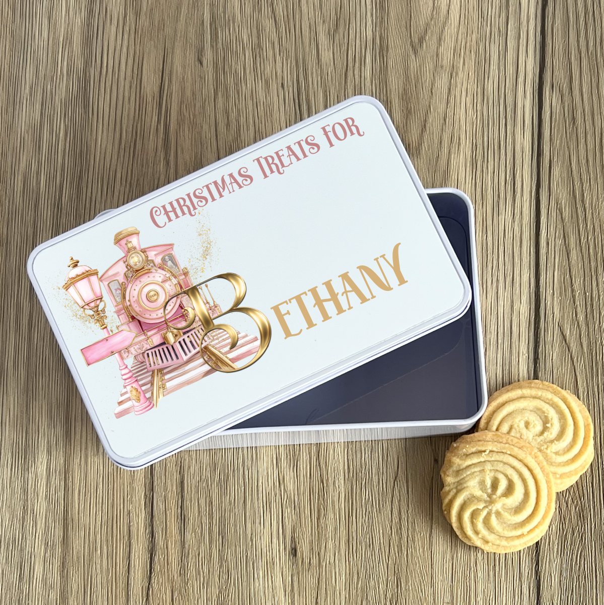 Personalised Christmas Express Treat Tin