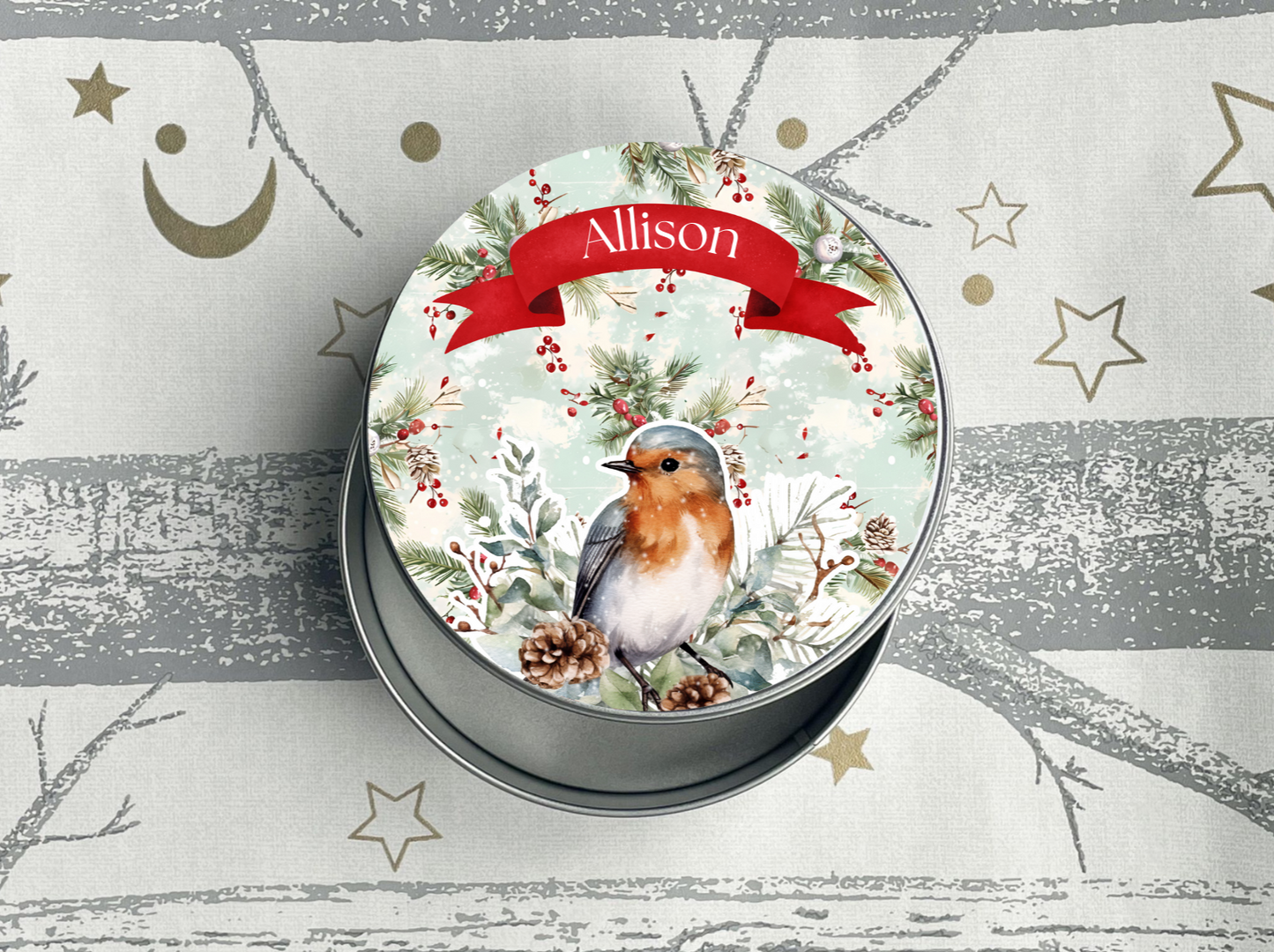 Personalised Robin Treat Tin