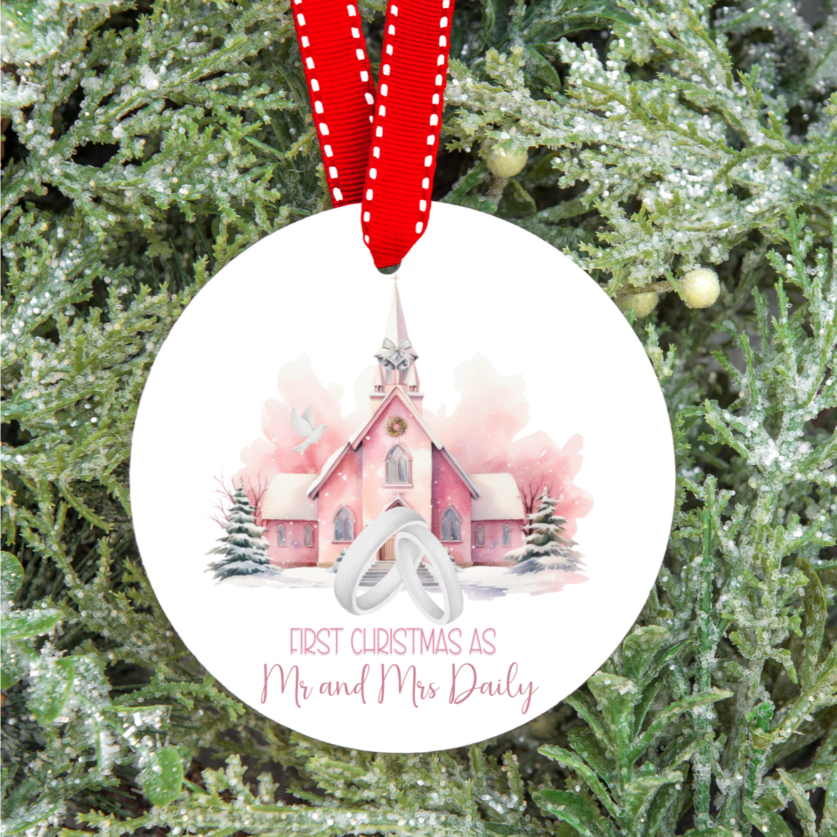 Personalised 1st Christmas Married Christmas Tree Decoration