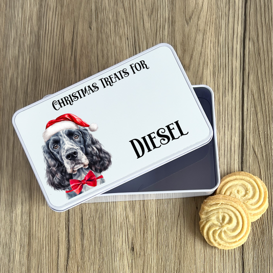 Personalised Dog Christmas Treat Tin