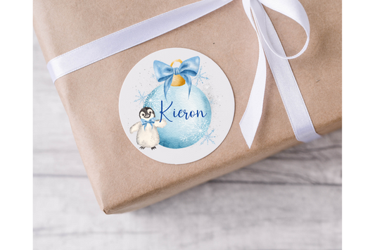 Personalised Christmas Bauble Christmas Present Labels - 12 per sheet