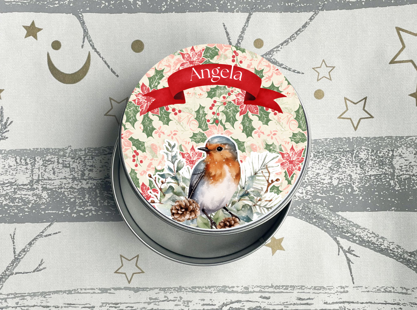 Personalised Robin Treat Tin